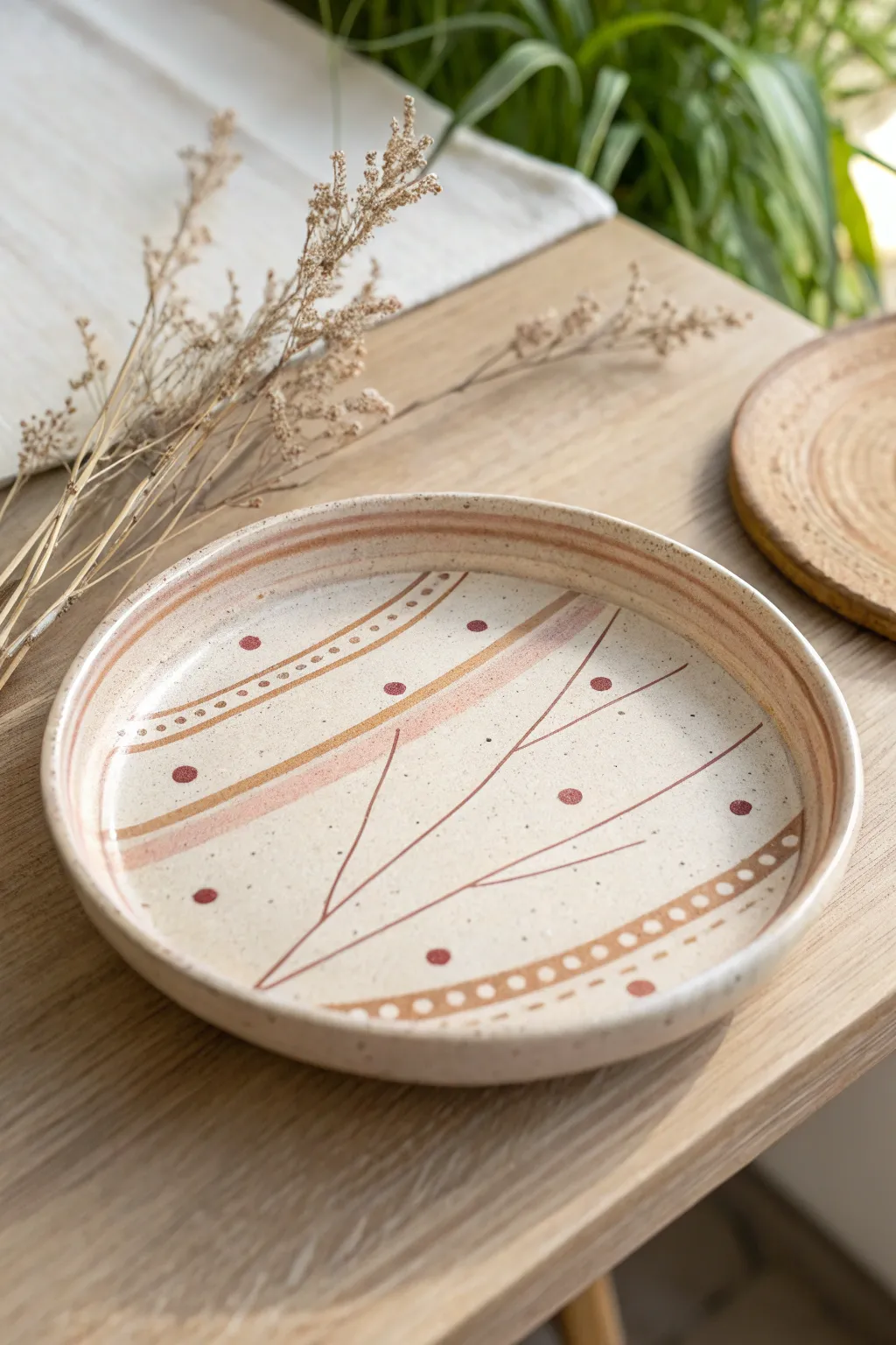 Embrace the elegance of simplicity with this handcrafted minimalist clay plate.