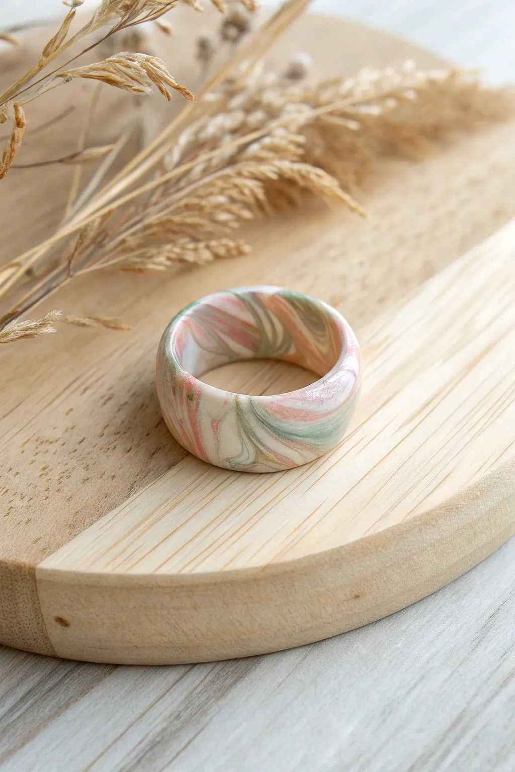 Swirl into elegance with our handcrafted marbled clay ring – where simplicity meets artisan beauty.