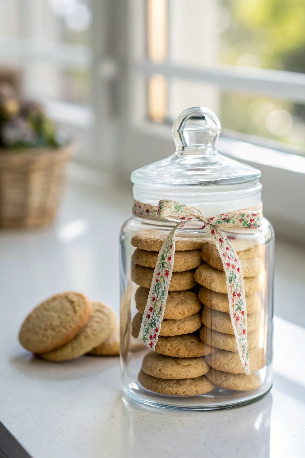 Elevate your cookie gifting with timeless glass jar elegance—perfect for the eco-conscious and design-loving friend.