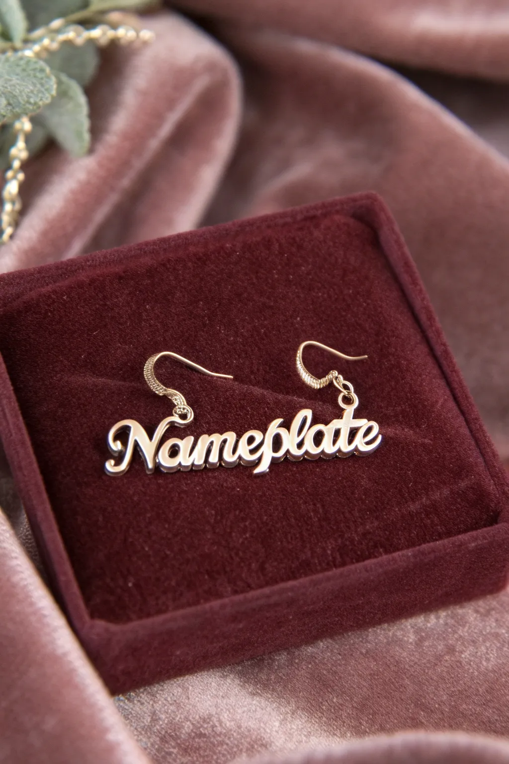 Custom nameplate earrings that add a personal touch to your style.