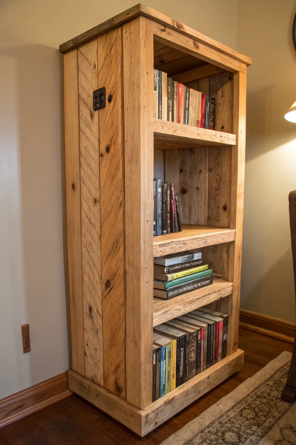 Transform your space with this handcrafted 2x4 bookshelf, perfect for cozy reading nooks.