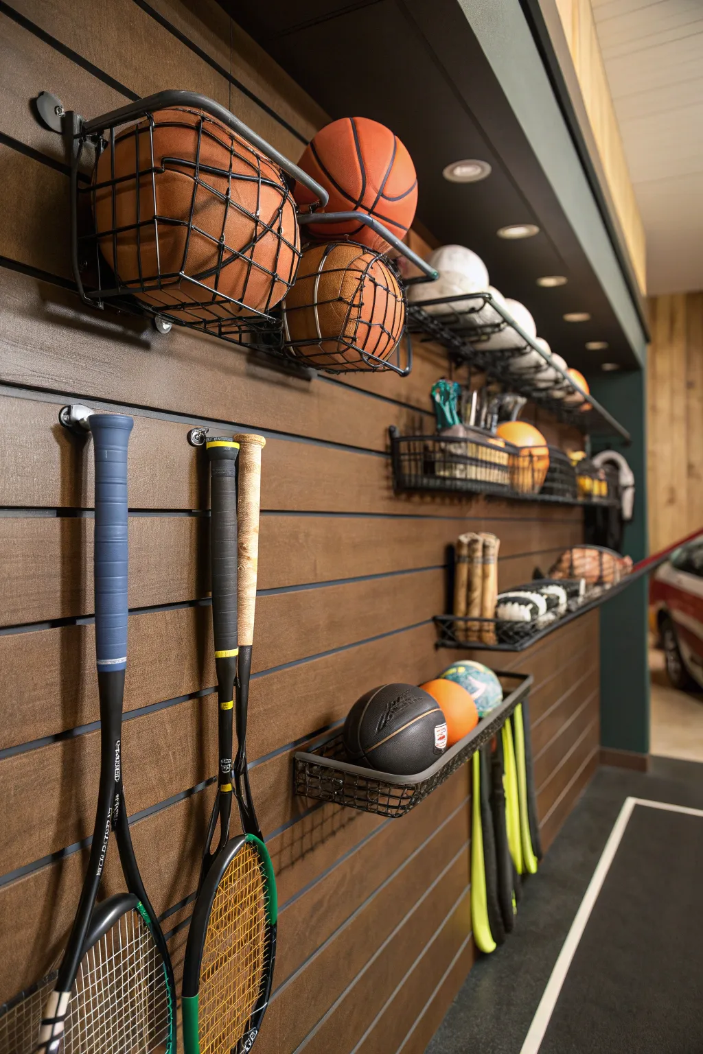 Transform your garage into a Sports Central with organized elegance.