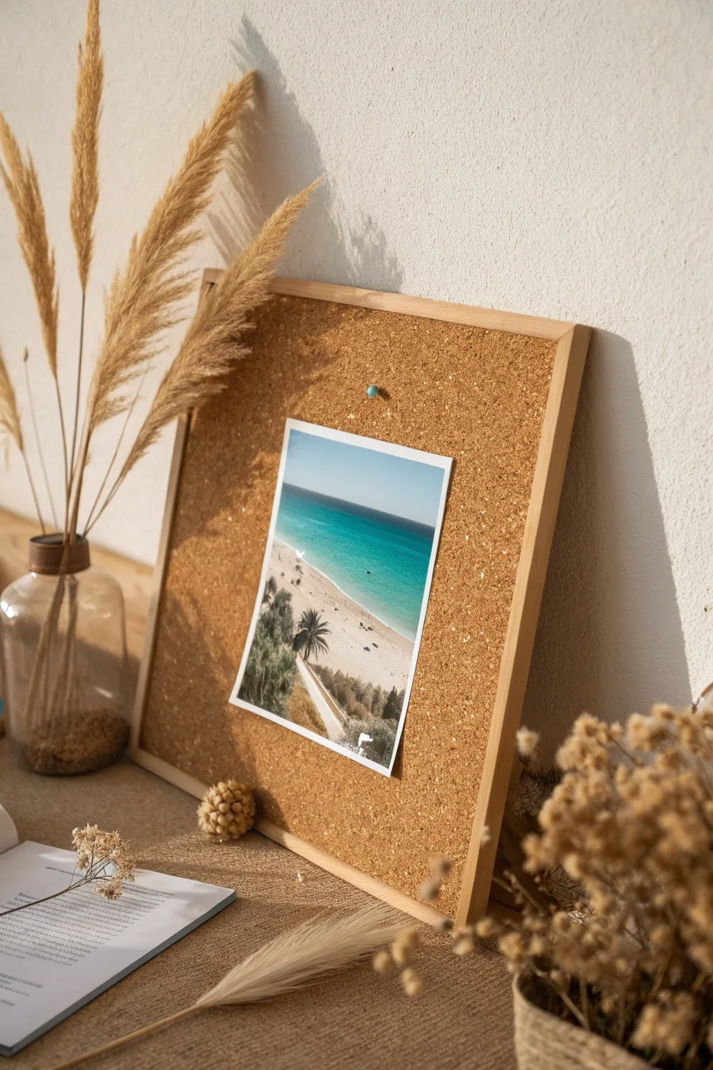 Craft your dreams with simple elegance: a vision board that inspires serenity and beauty.