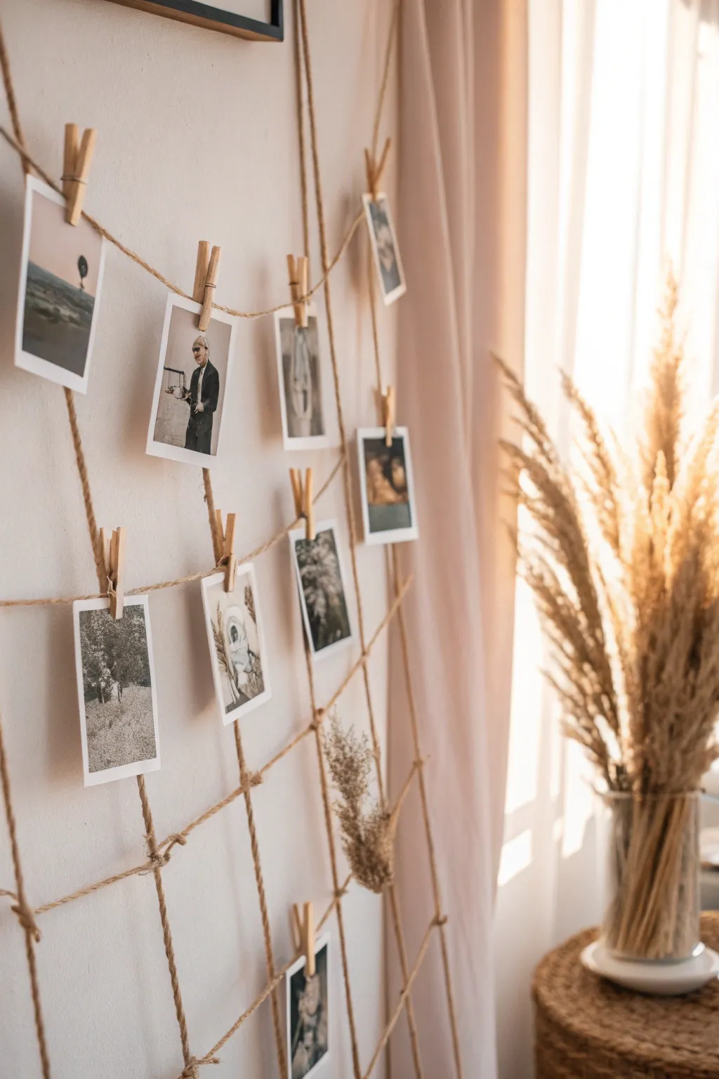 Capture your love story with a minimalist photo collage that adds a personal touch to your space.