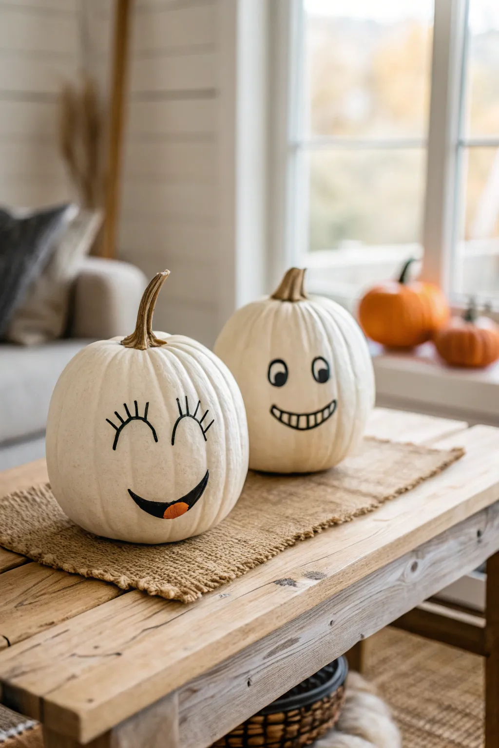 Capture your playful side with matching pumpkin faces that bring joy to your home!