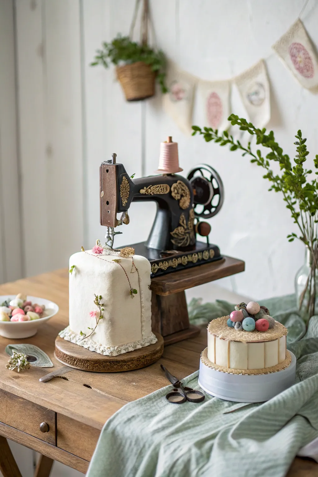 Stitching Sweet Memories: A Vintage Sewing Machine Cake Delight