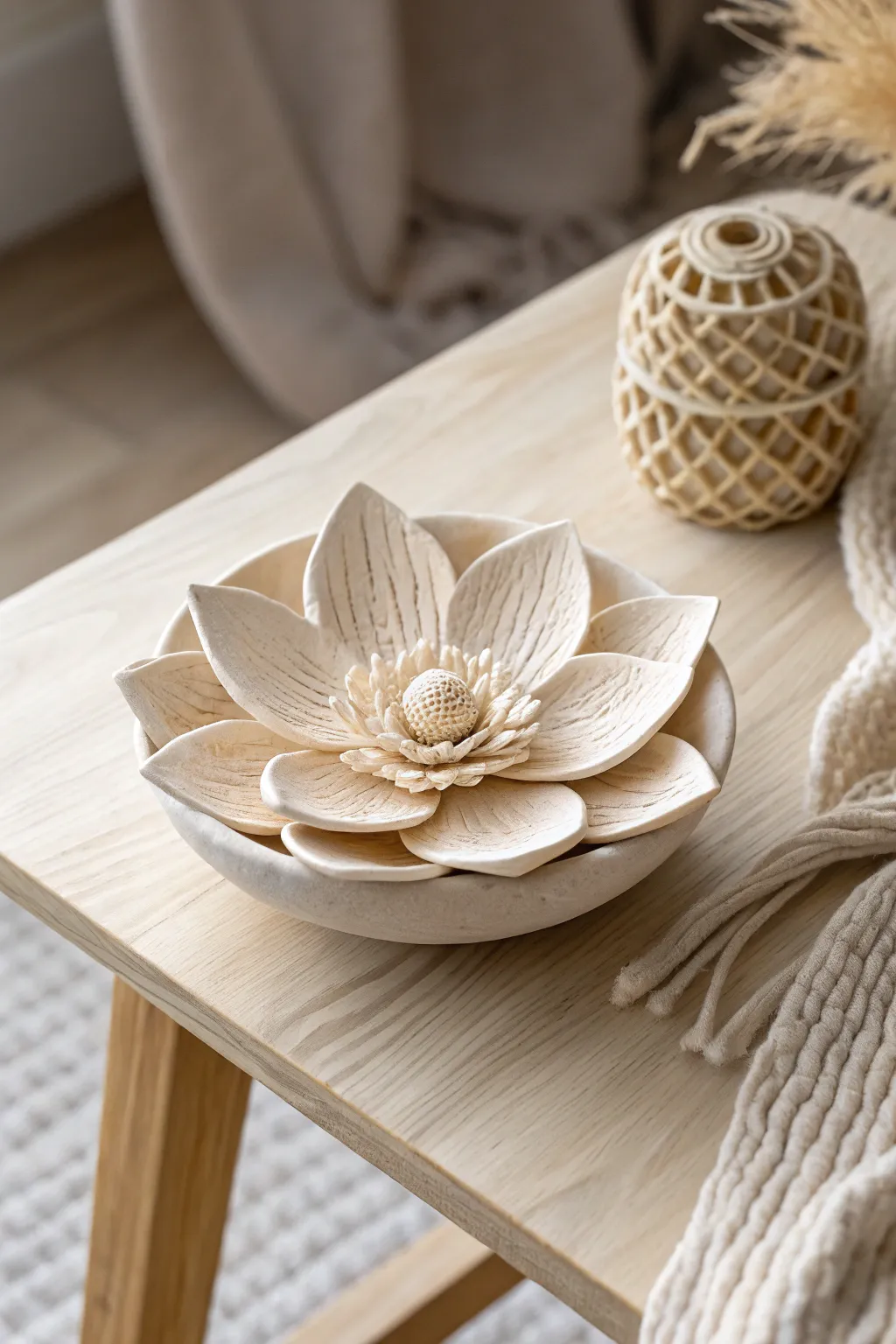 Eternal Spring: A handcrafted clay flower that blooms forever with minimalist charm.