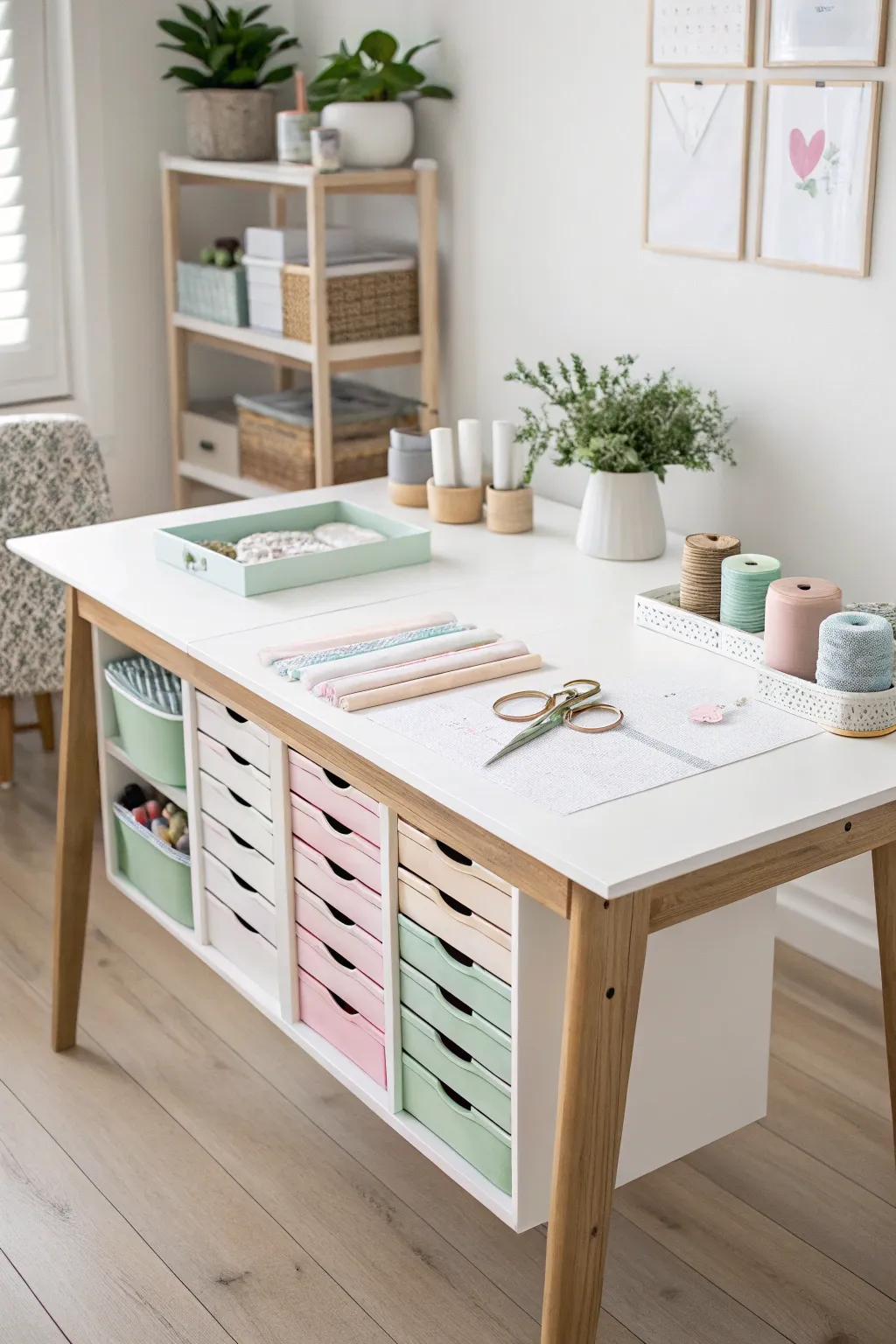 Transform your crafting space with this chic IKEA hack! 🌿✨ #CraftTable #ScandinavianStyle #IKEA