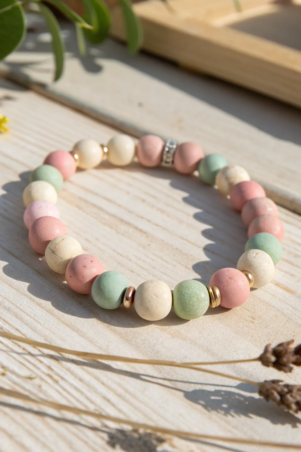 Crafted with love: Embrace the calming art of clay bead bracelets, perfect for soothing creativity.