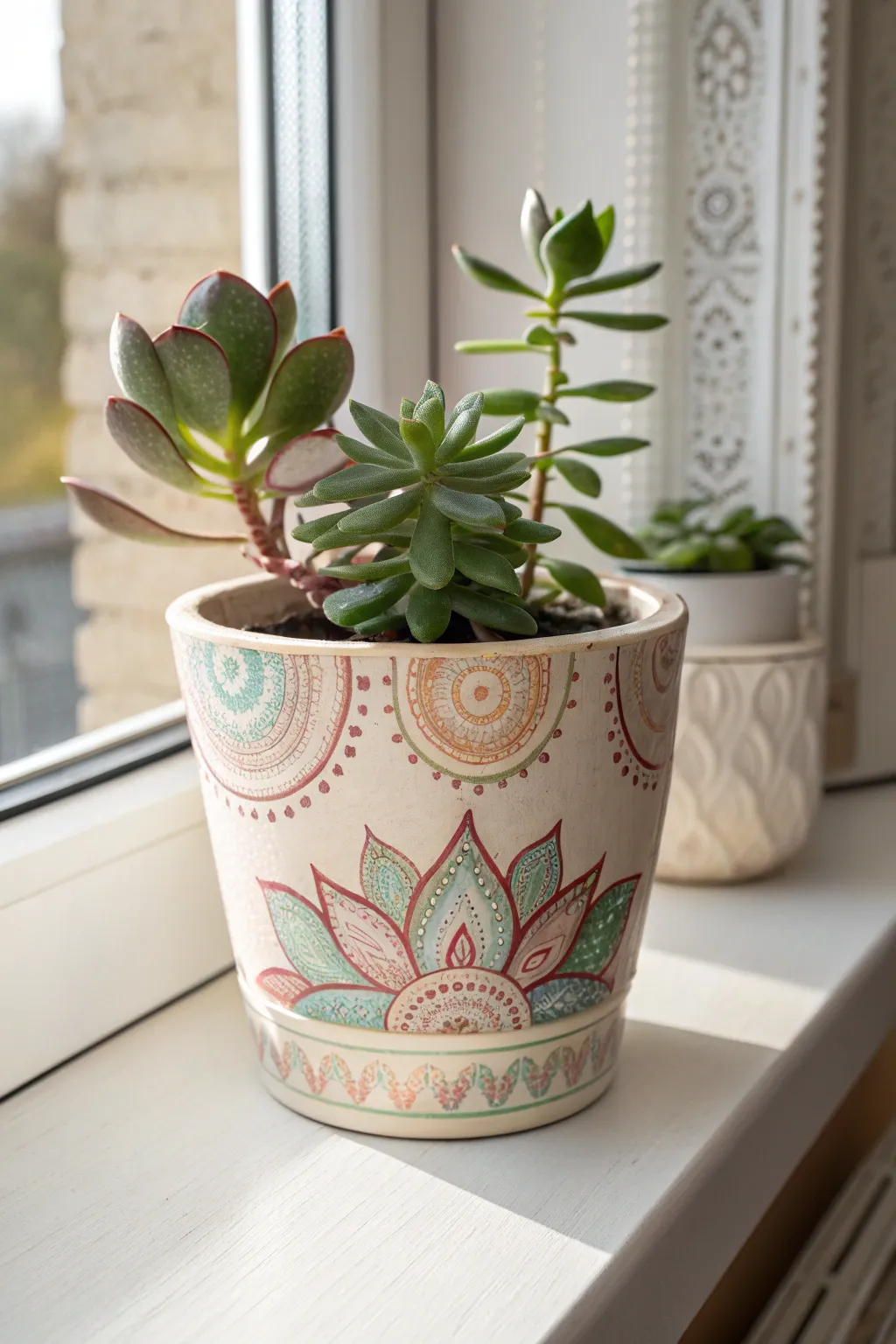 Add a splash of color and creativity to your space with these charming hand-painted plant pots—perfect for a fun craft day with friends!