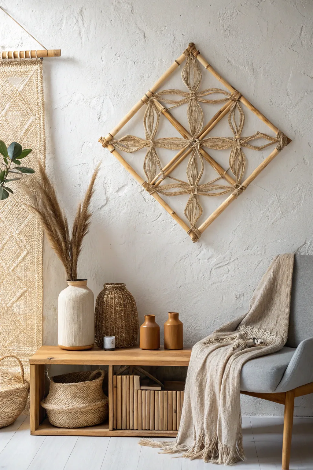 Elevate your space with the rustic elegance of bamboo wall art.
