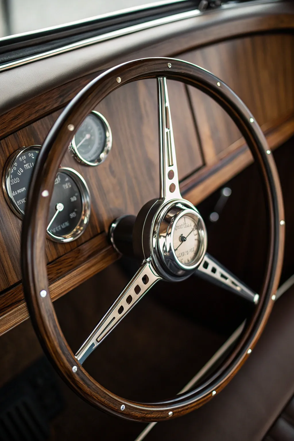 Timeless craftsmanship meets automotive nostalgia with this bespoke steering wheel clock.