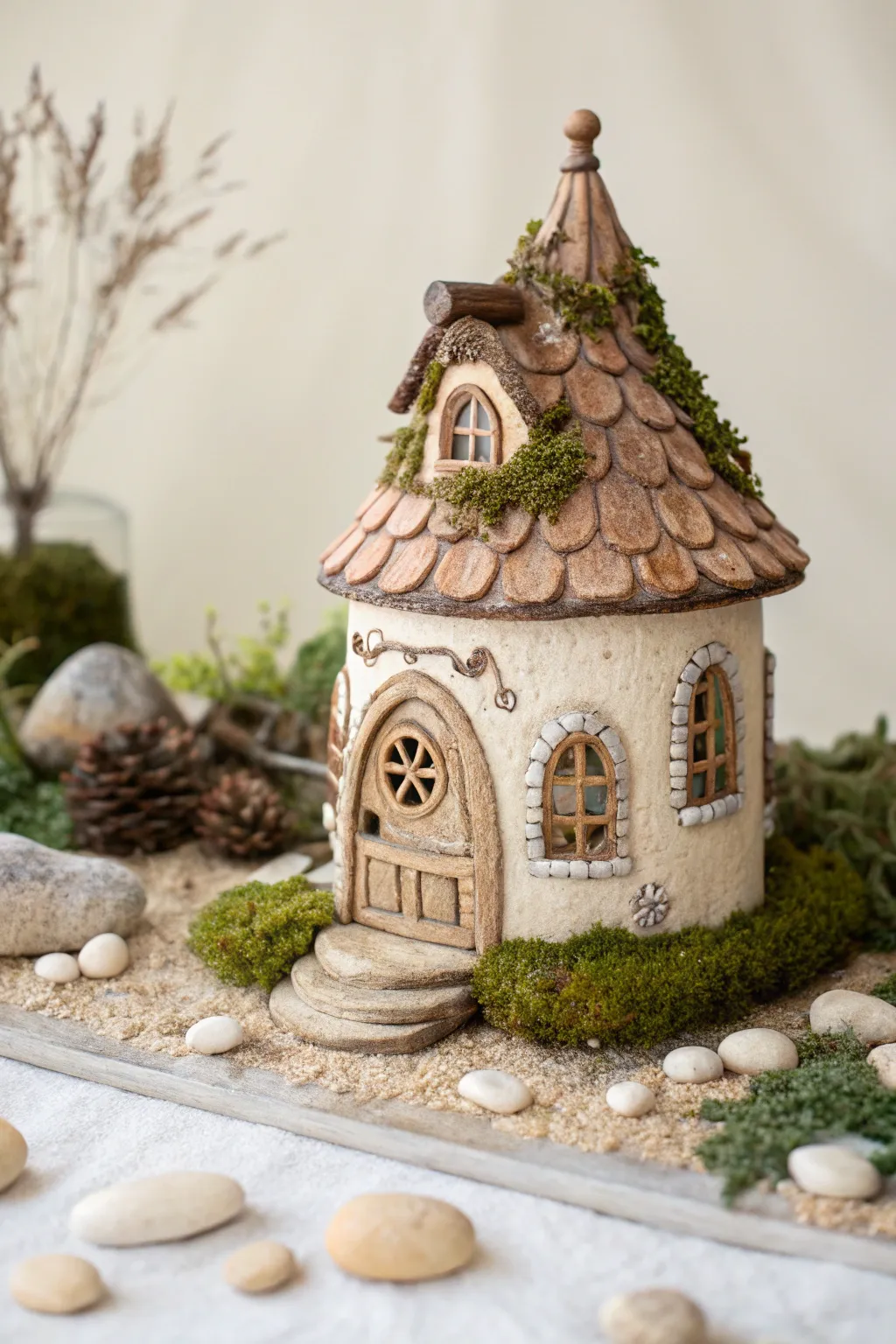 Enchant your garden with the whimsy of a handcrafted miniature fairy house.