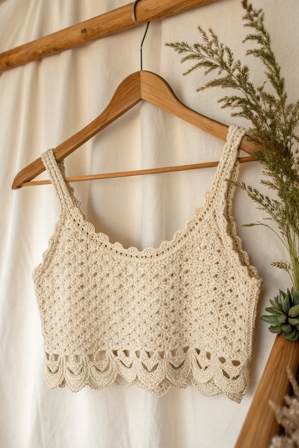 Elegance in simplicity, the perfect crochet crop top for a breezy beach day.