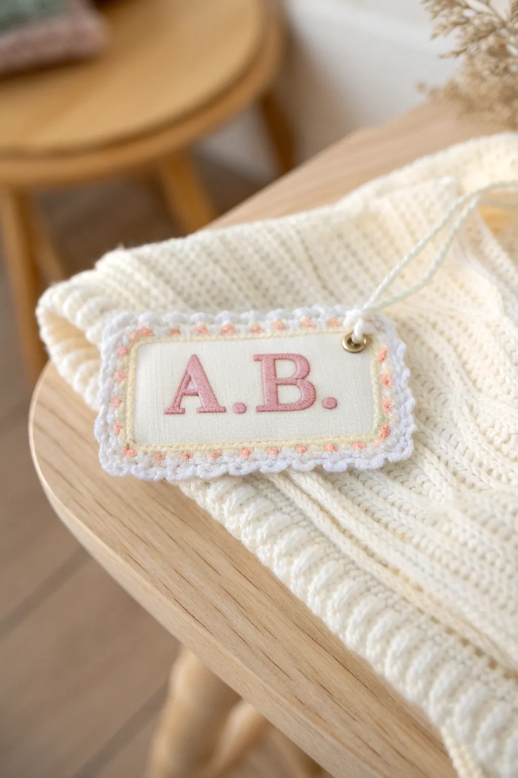 Personalize your creations with the intimate touch of hand-stitched initials. Perfect for those who cherish simplicity and natural beauty. #Craftsmanship #MinimalistBeauty