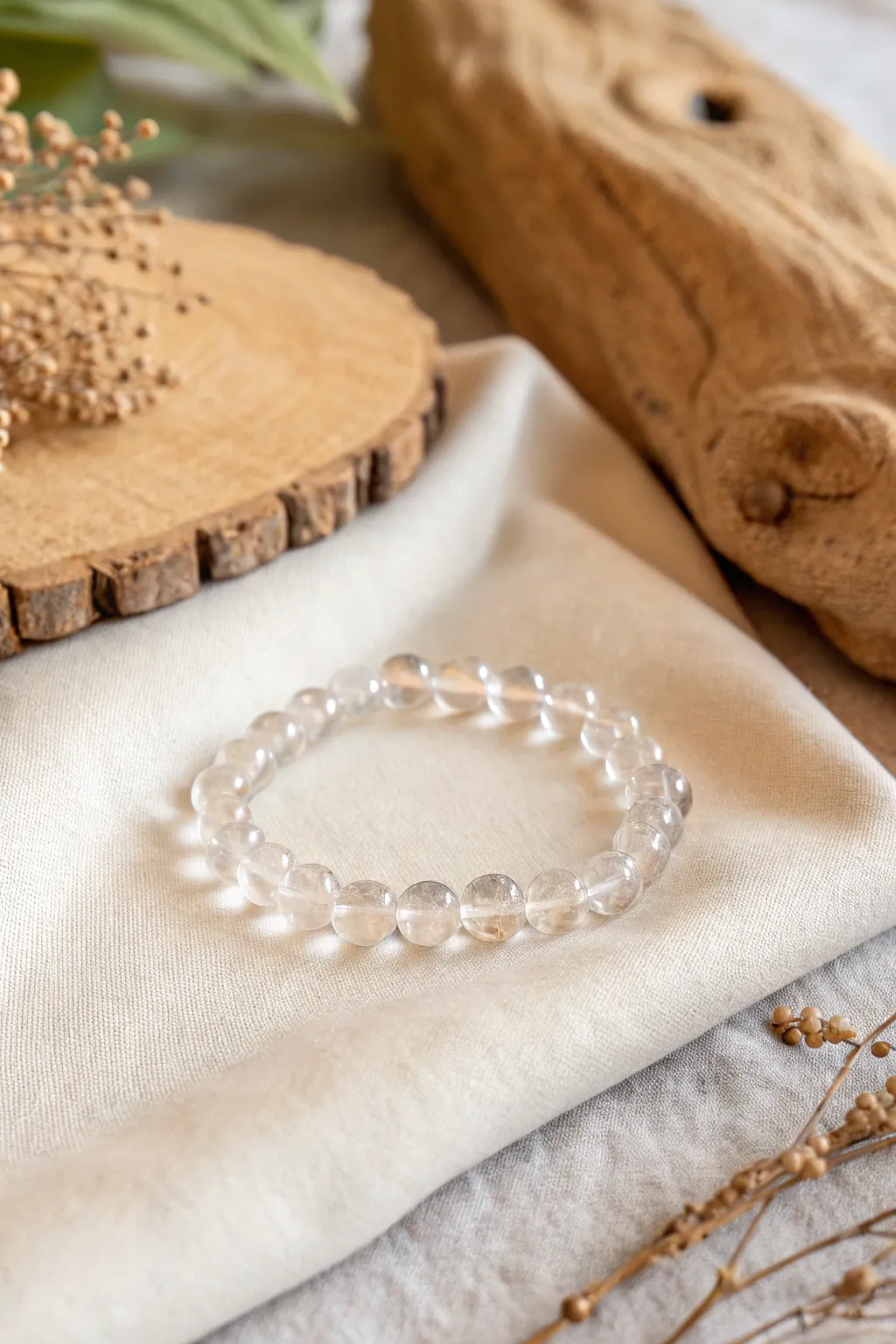 Embrace the serene elegance of clear quartz for a touch of minimalist magic.