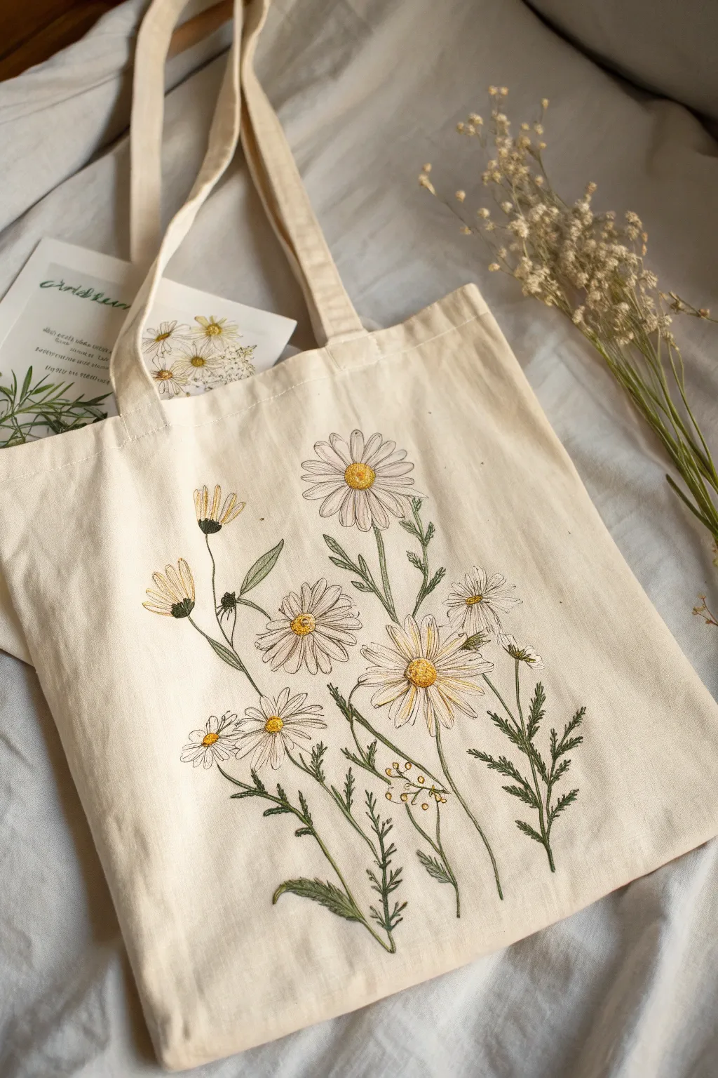 Embrace nature's elegance with a handcrafted floral tote, perfect for your market strolls.