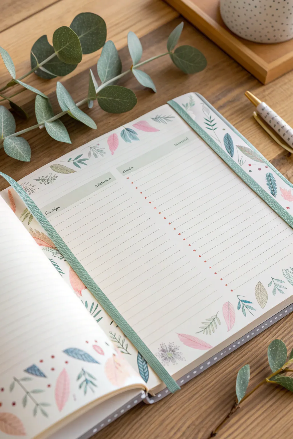 Transform your diary with elegant washi tape borders for a touch of minimalist flair.