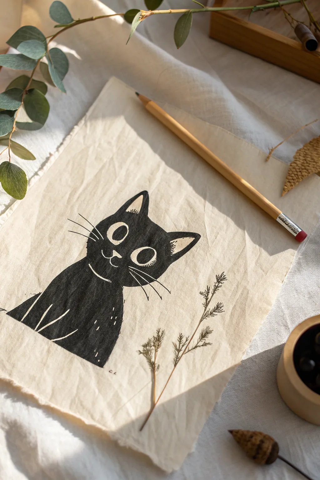 Capture the essence of Halloween with this charming black cat silhouette, perfect for a touch of magical whimsy.