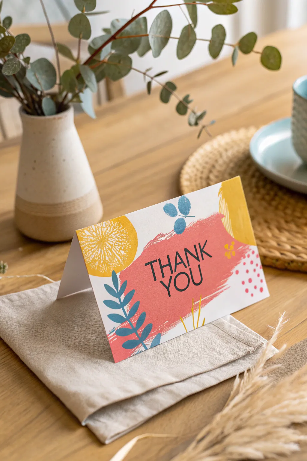 Brighten someone's day with a thank you card bursting with joy and color!