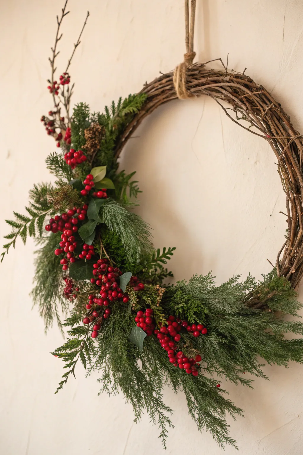 Celebrate the season with a touch of nature's elegance. 🌿🍇 #HolidayWreath #ScandiBohoStyle