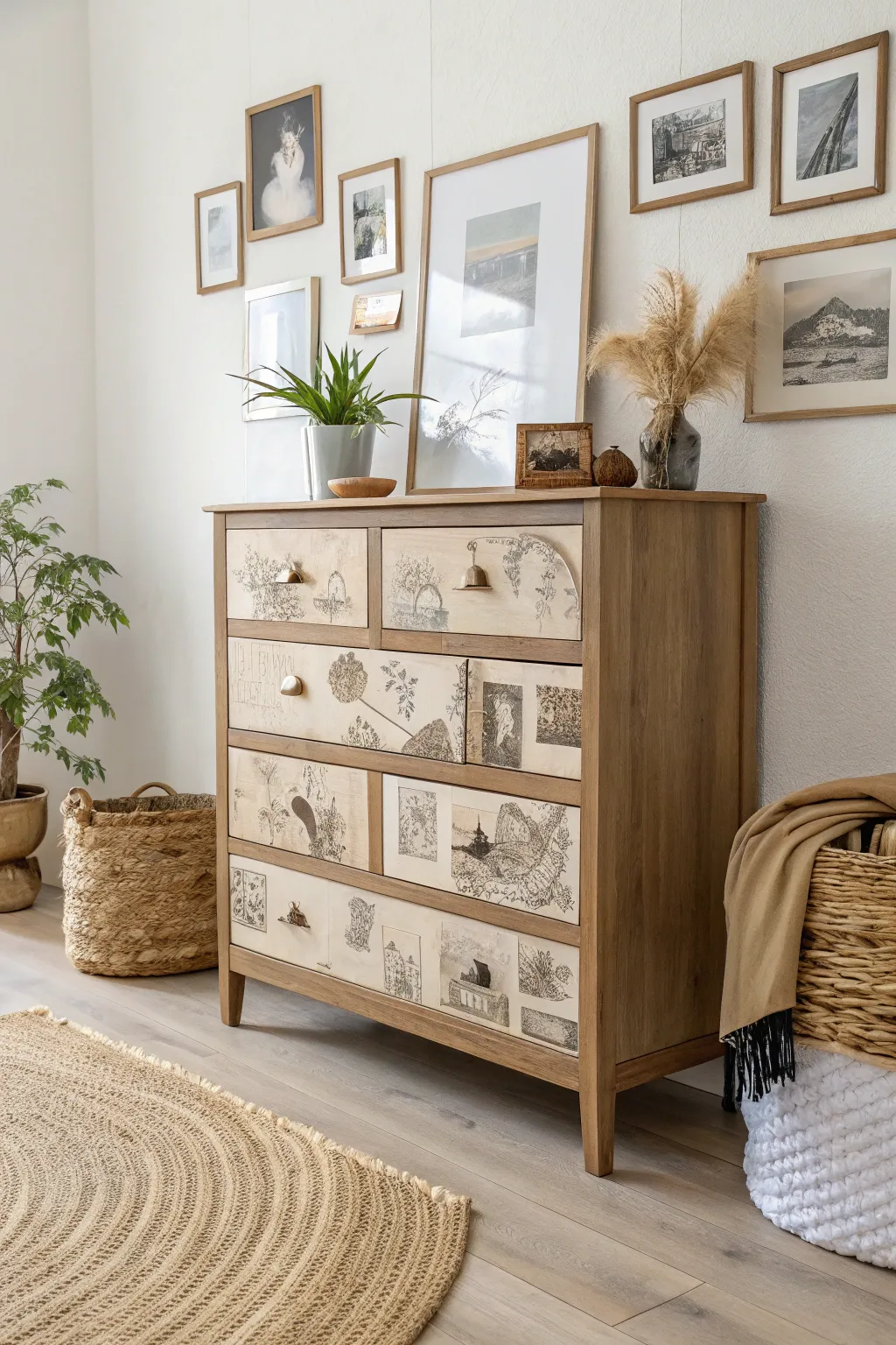 Transform your space with a touch of nostalgia: Decoupage your furniture with cherished memories.