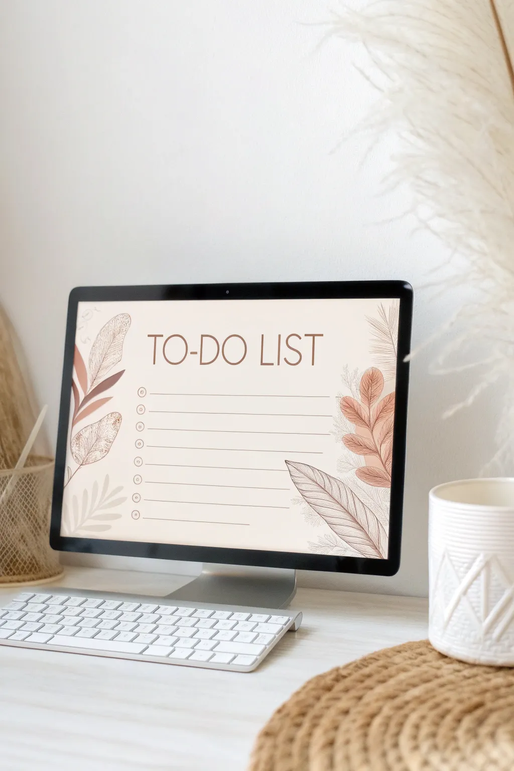 Elevate your workspace with a minimalist desktop organizer wallpaper that keeps your tasks at the forefront.
