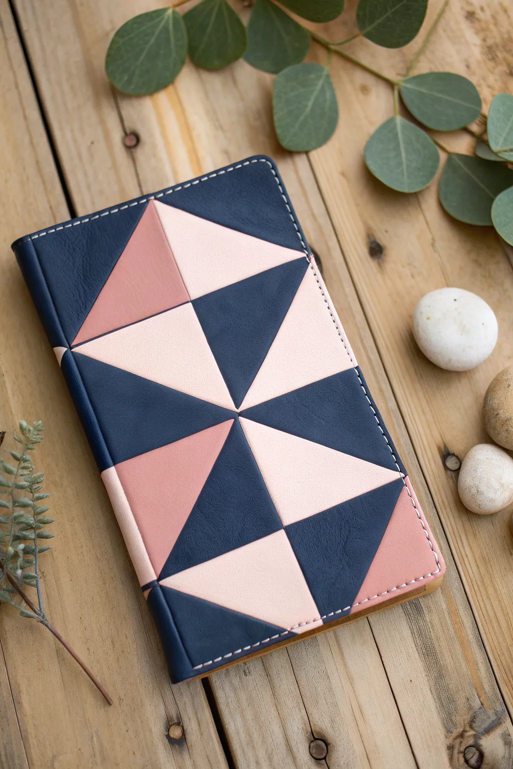 Craft your own geometric delight: A chic diary cover that speaks elegance and simplicity.