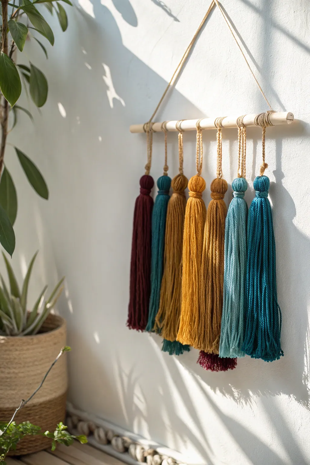 Add a splash of color to your space with this charming tassel wall hanging, perfect for Diwali decor!