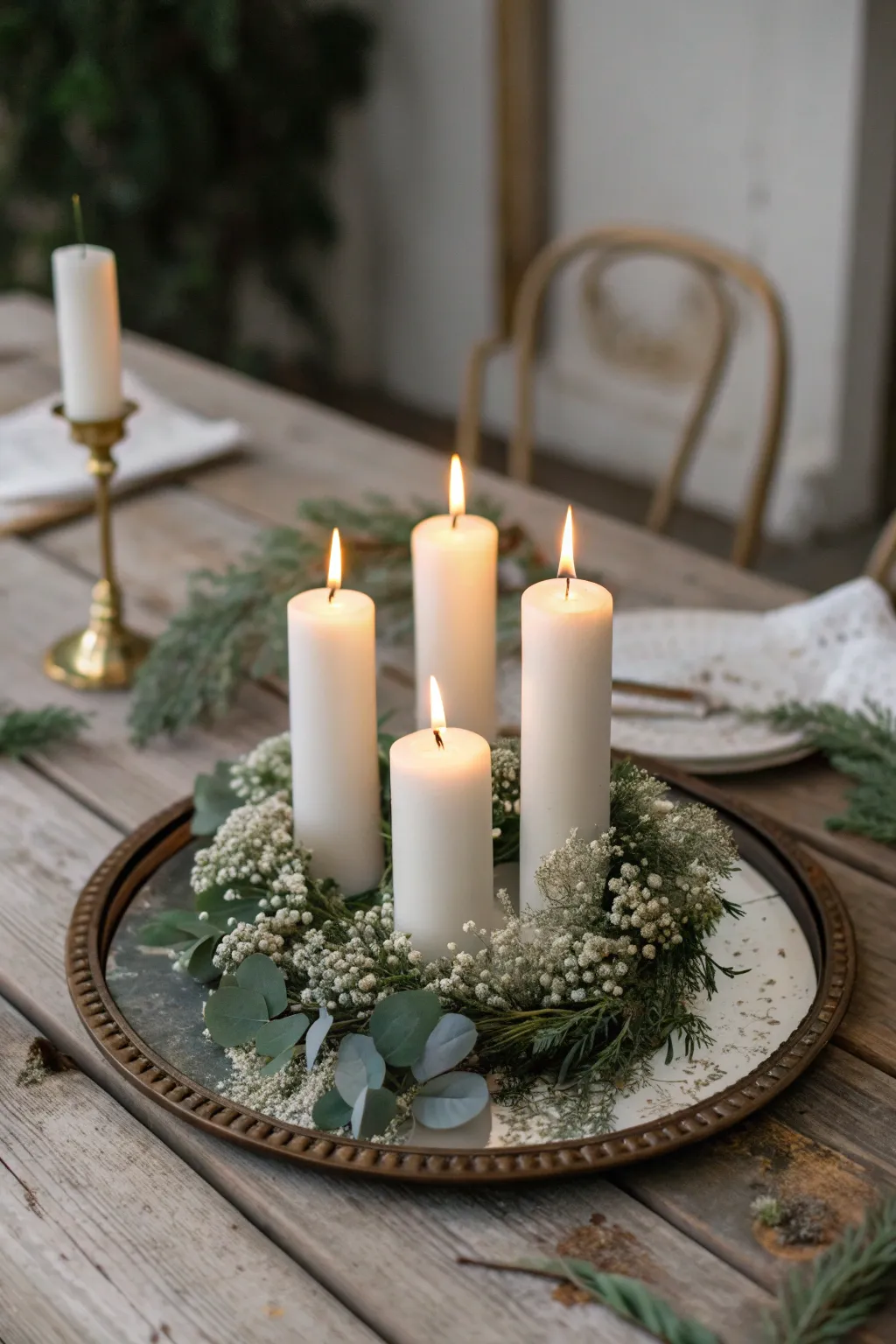Reflect elegance this holiday season with a vintage mirror advent wreath, where simplicity meets magic.