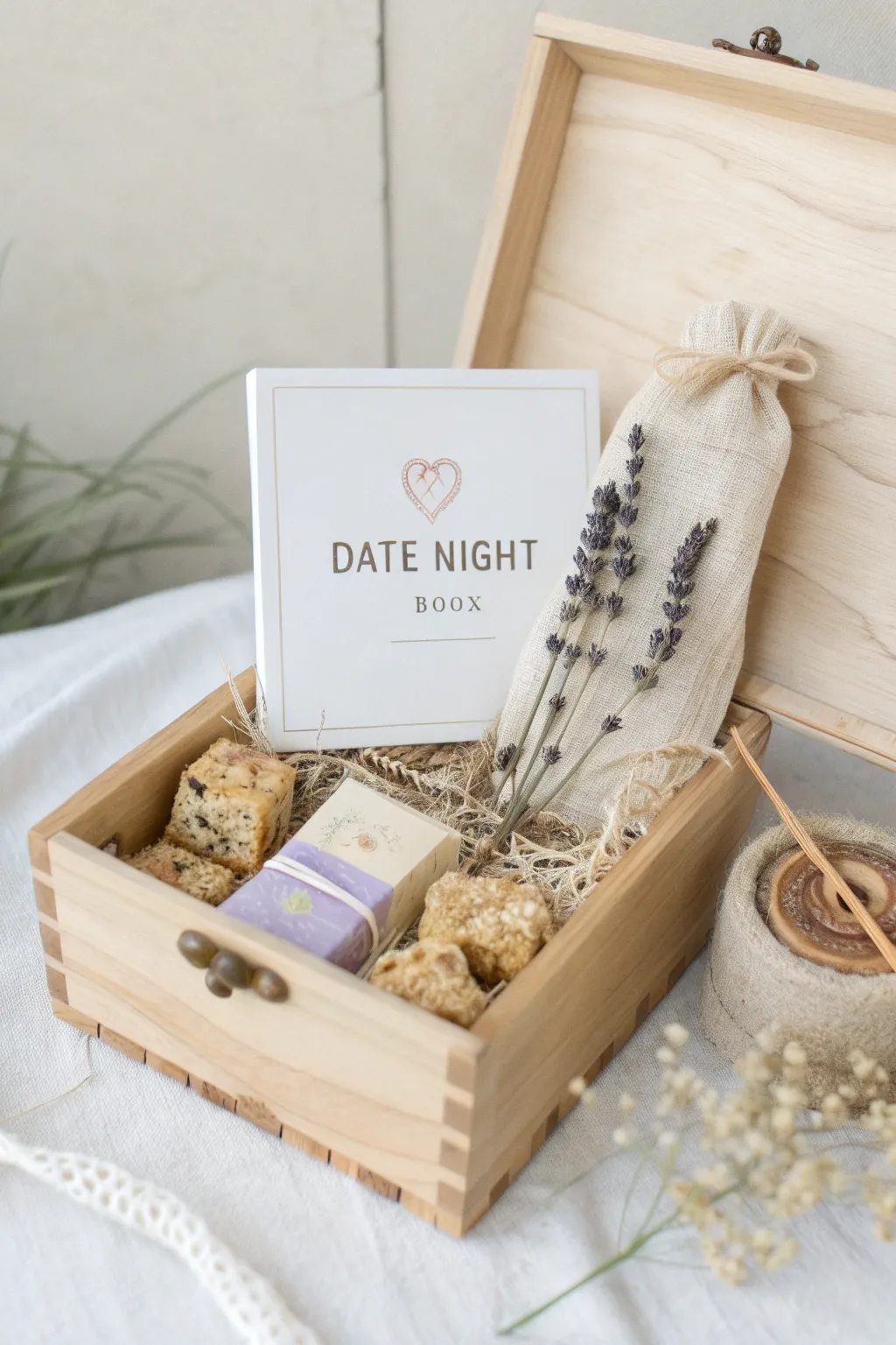Craft a memorable evening with a bespoke Date Night Box, embodying simplicity and heartfelt intention.