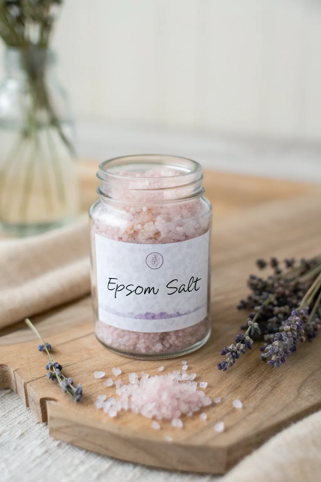 Delight your guests with handmade luxury—customized bath salts that charm with simplicity and style.