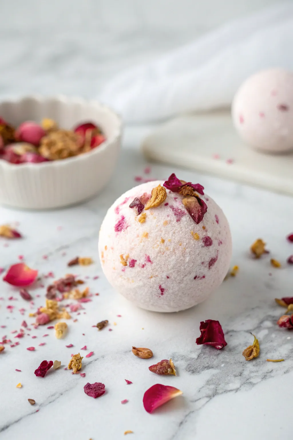 Indulge in a rose petal romance with every bath.
