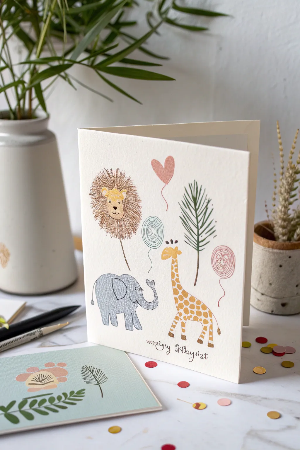 Unleash creativity with fingerprint animals! Craft adorable birthday cards that captivate with simplicity and charm.