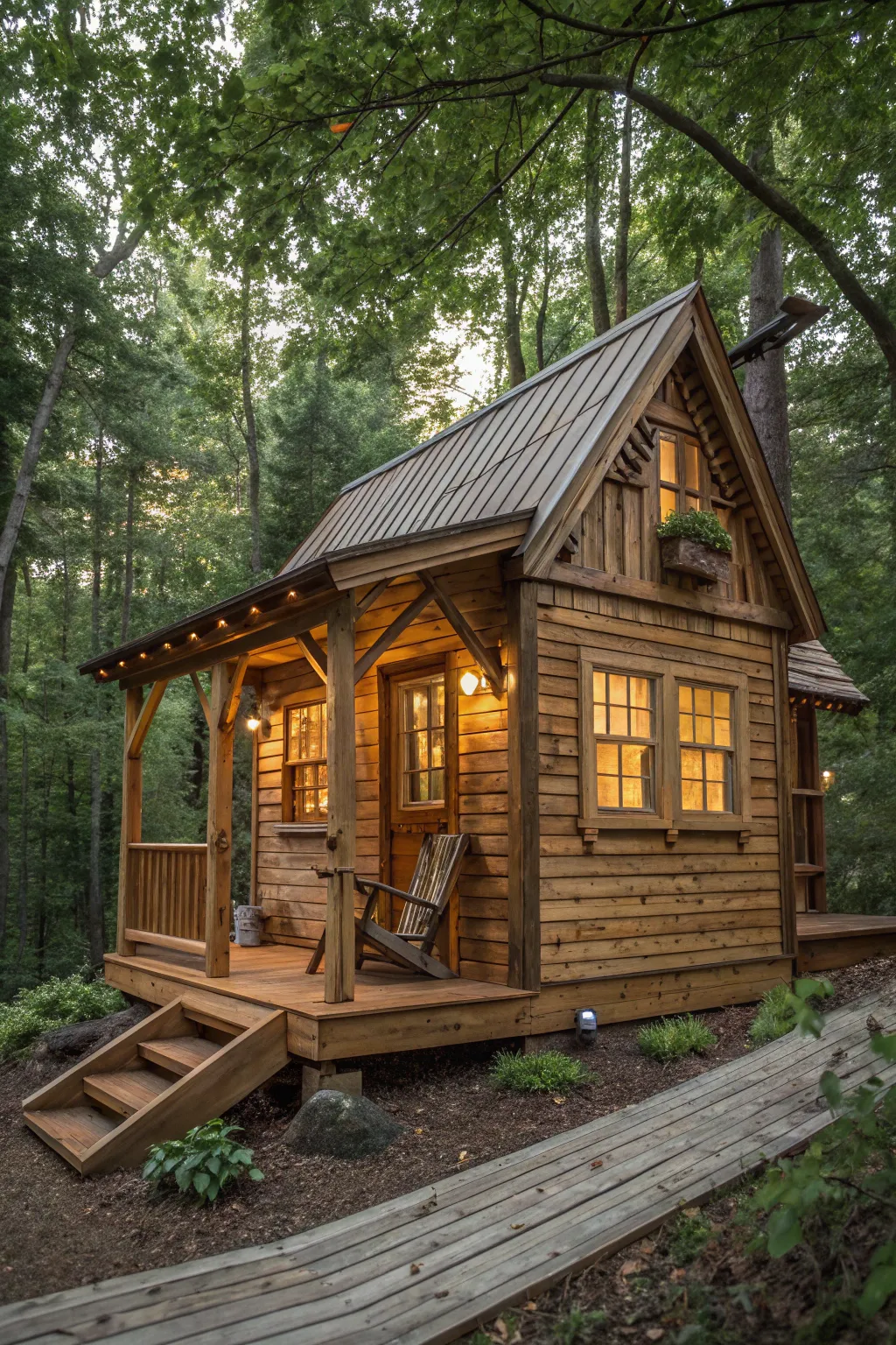 Discover the charm of compact living with this expertly crafted tiny cabin—where functionality meets tranquility.
