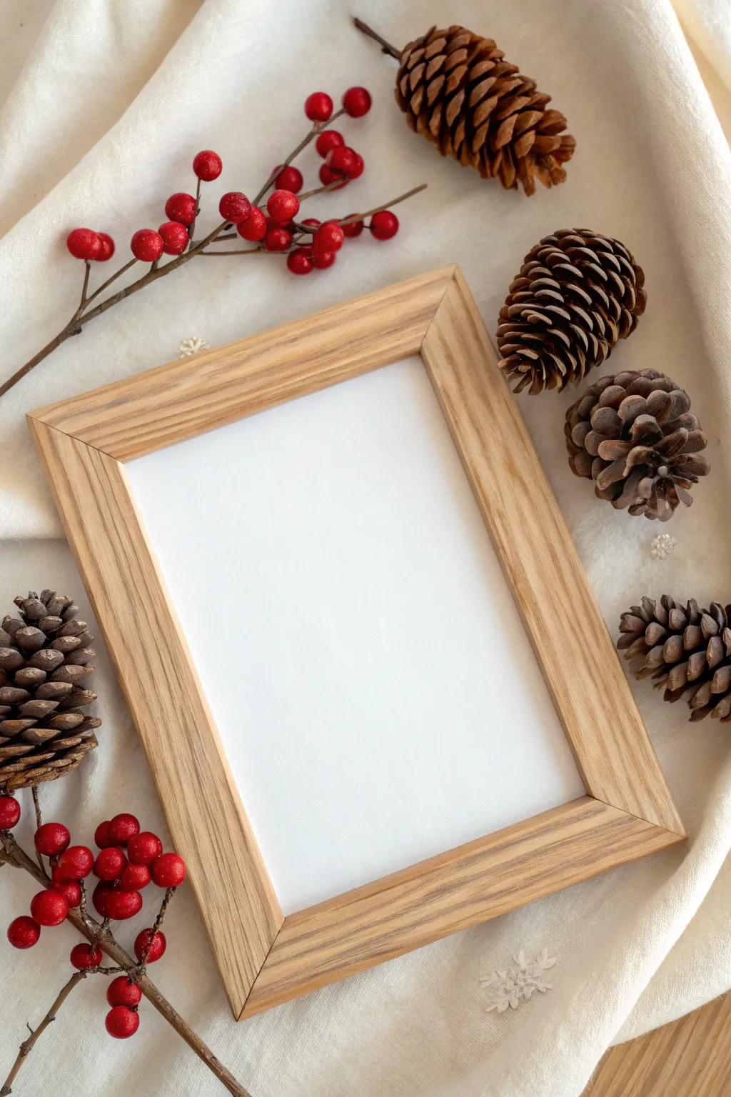 Embrace the woodland charm with this rustic pinecone frame for a cozy winter vibe. 🌲🍂 #ScandiBoho #DIYDecor #ChristmasCrafts