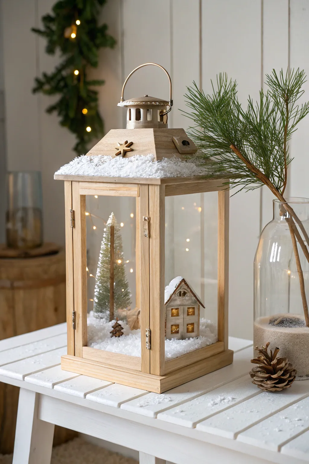 Capture the magic of a snowy day with this serene DIY winter lantern.