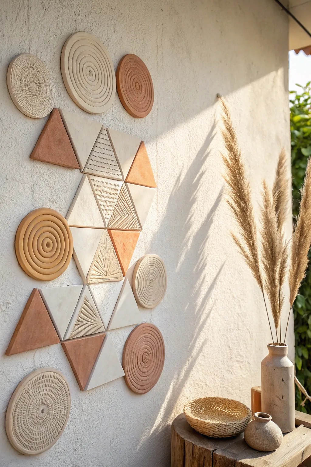 Embrace the beauty of simplicity with DIY clay geometric wall art that transforms any space into a serene sanctuary.