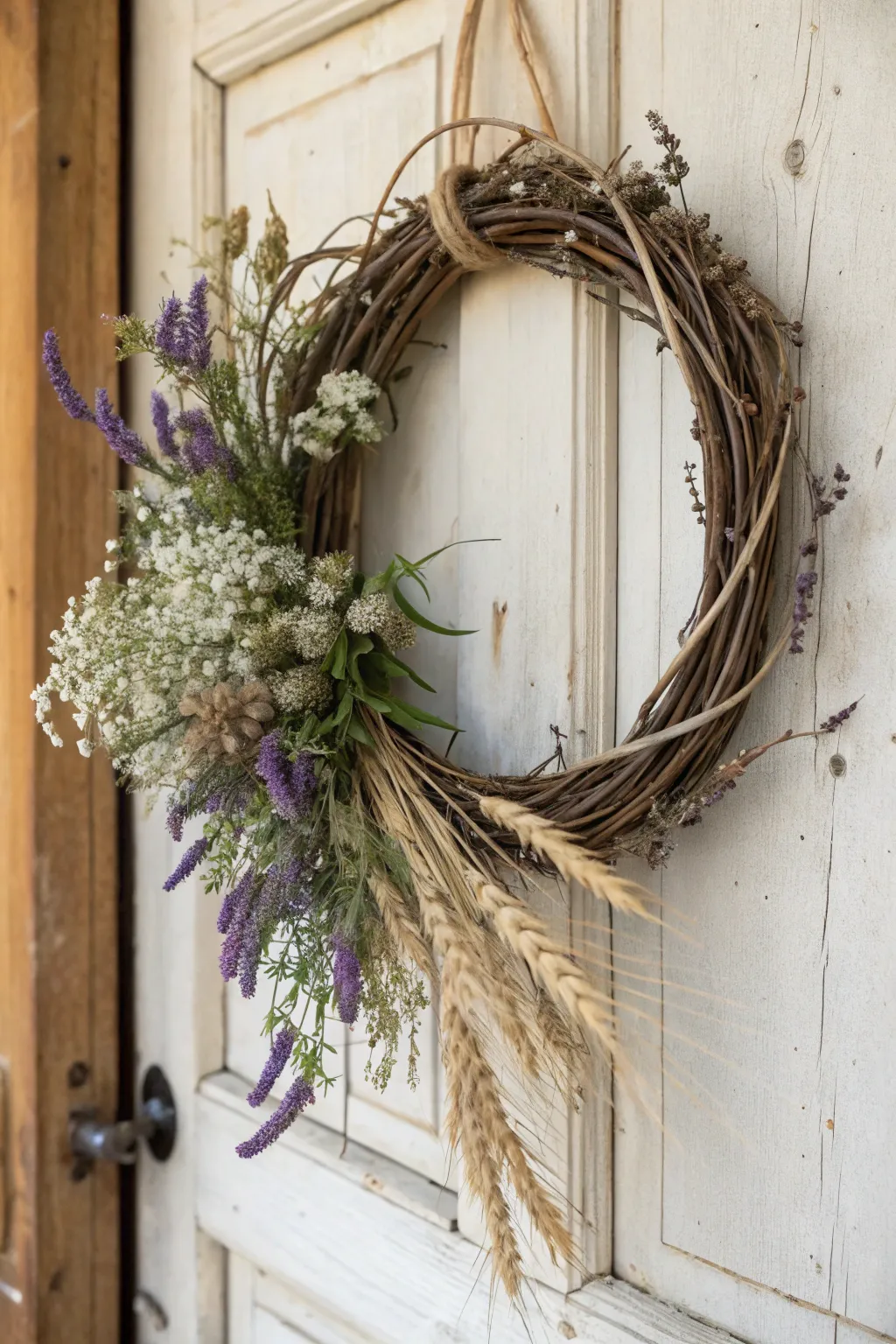 Elevate your entrance with the timeless charm of a country style wreath, perfect for every season.