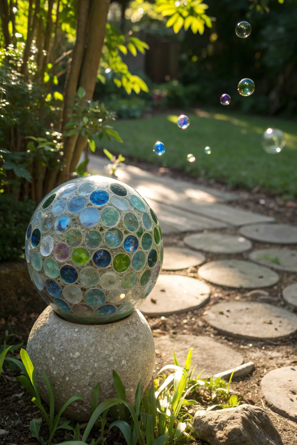 Illuminate your garden with the magic of handcrafted marble orbs.
