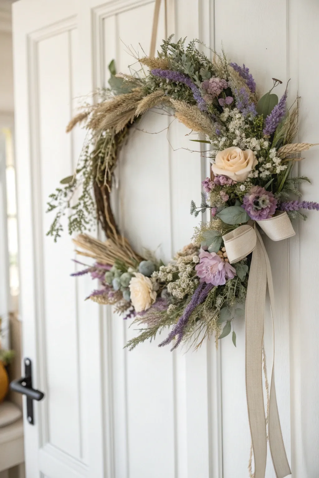 Elevate your living space with a seasonal wreath that brings nature indoors, embracing minimalist elegance and boho charm.