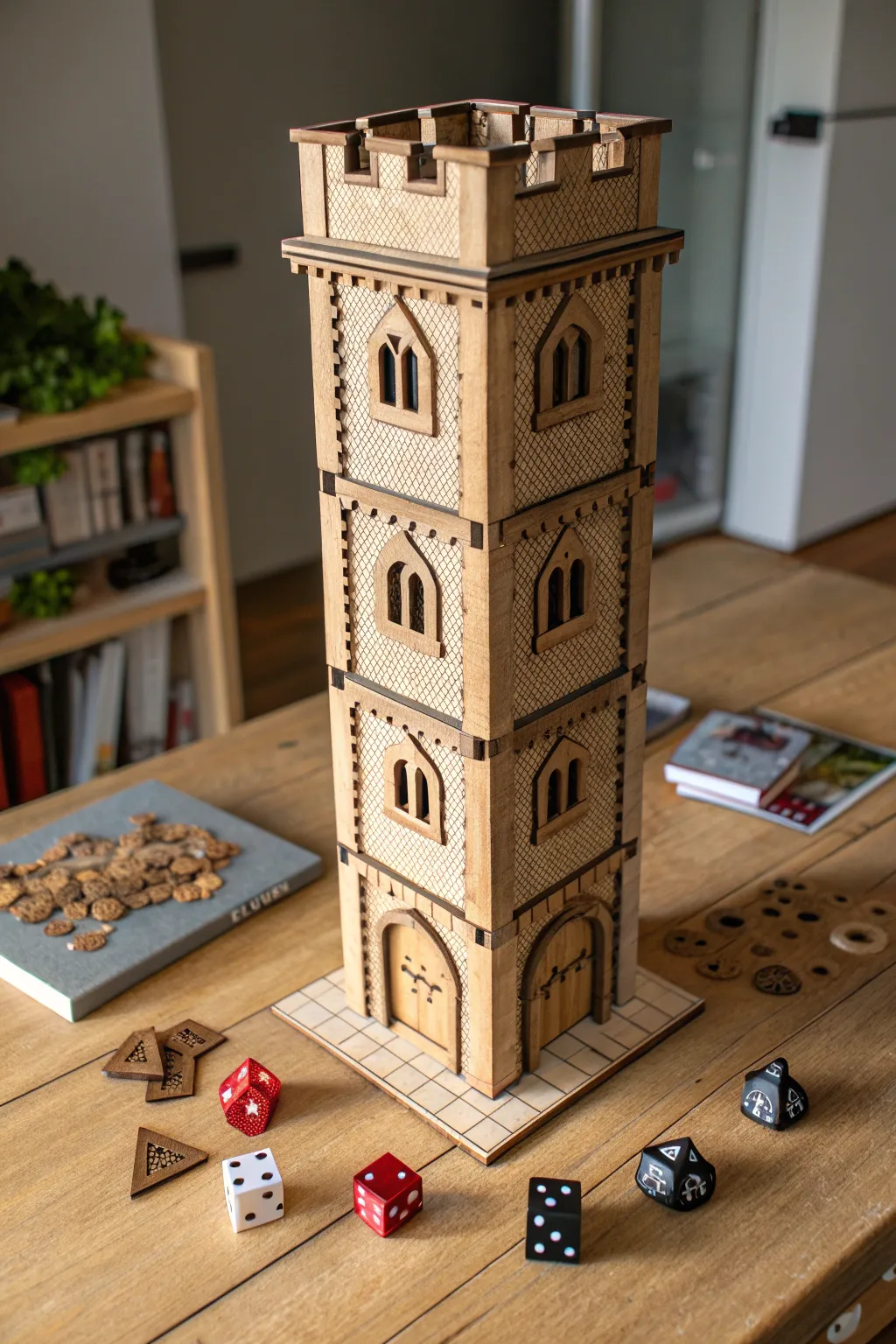 Elevate your game with this eco-friendly, handcrafted cardboard dice tower.