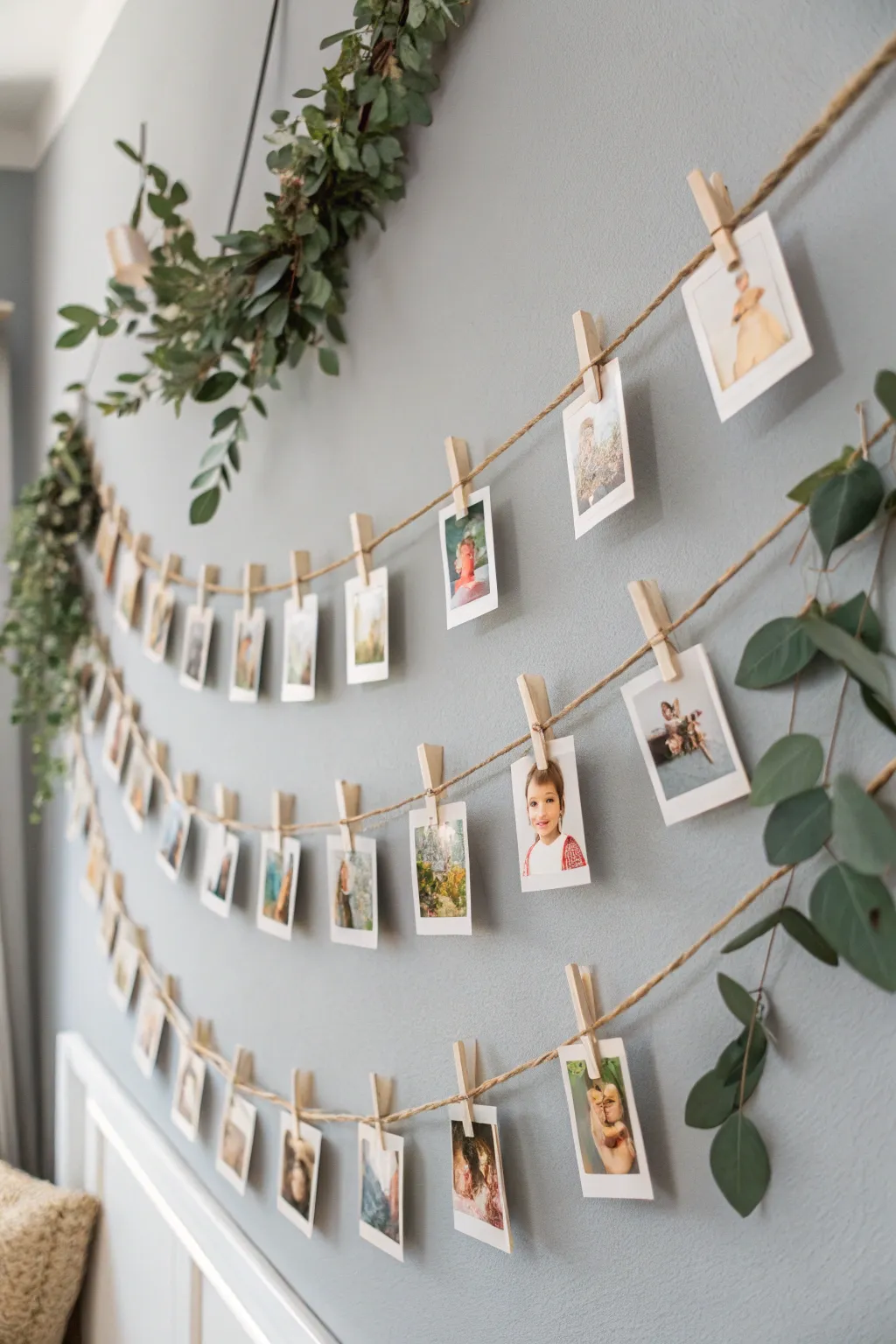 Celebrate the journey: a charming photo garland capturing your baby's first year milestones.