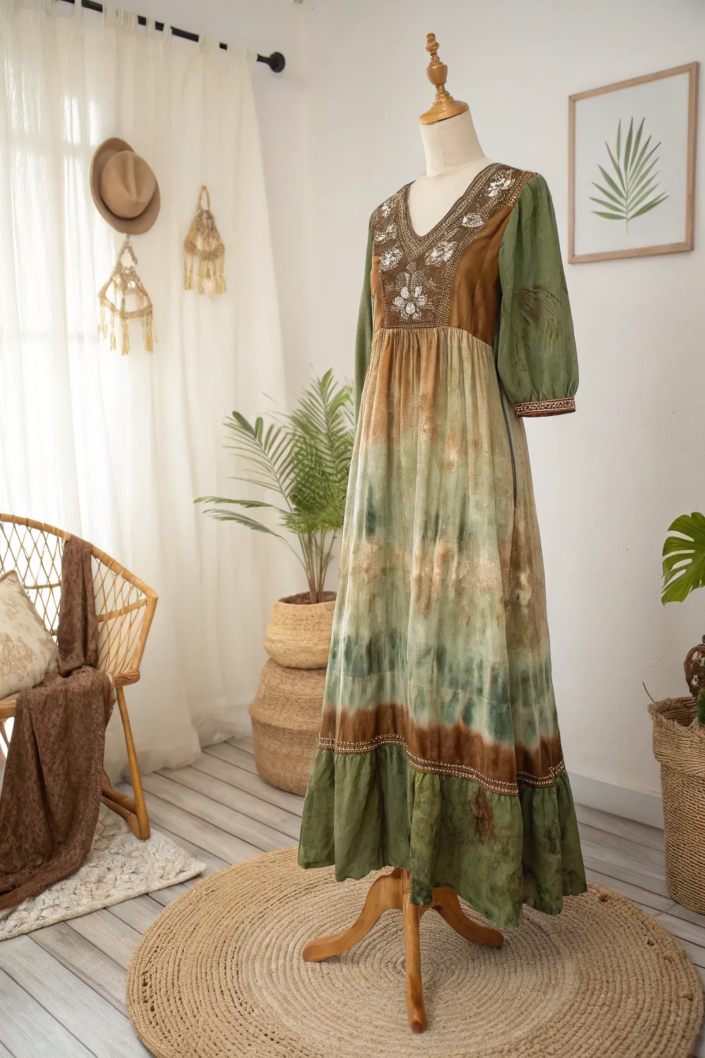 Transform thrift into fantasy: A tie-dye Renaissance dress perfect for a forest fairy look.