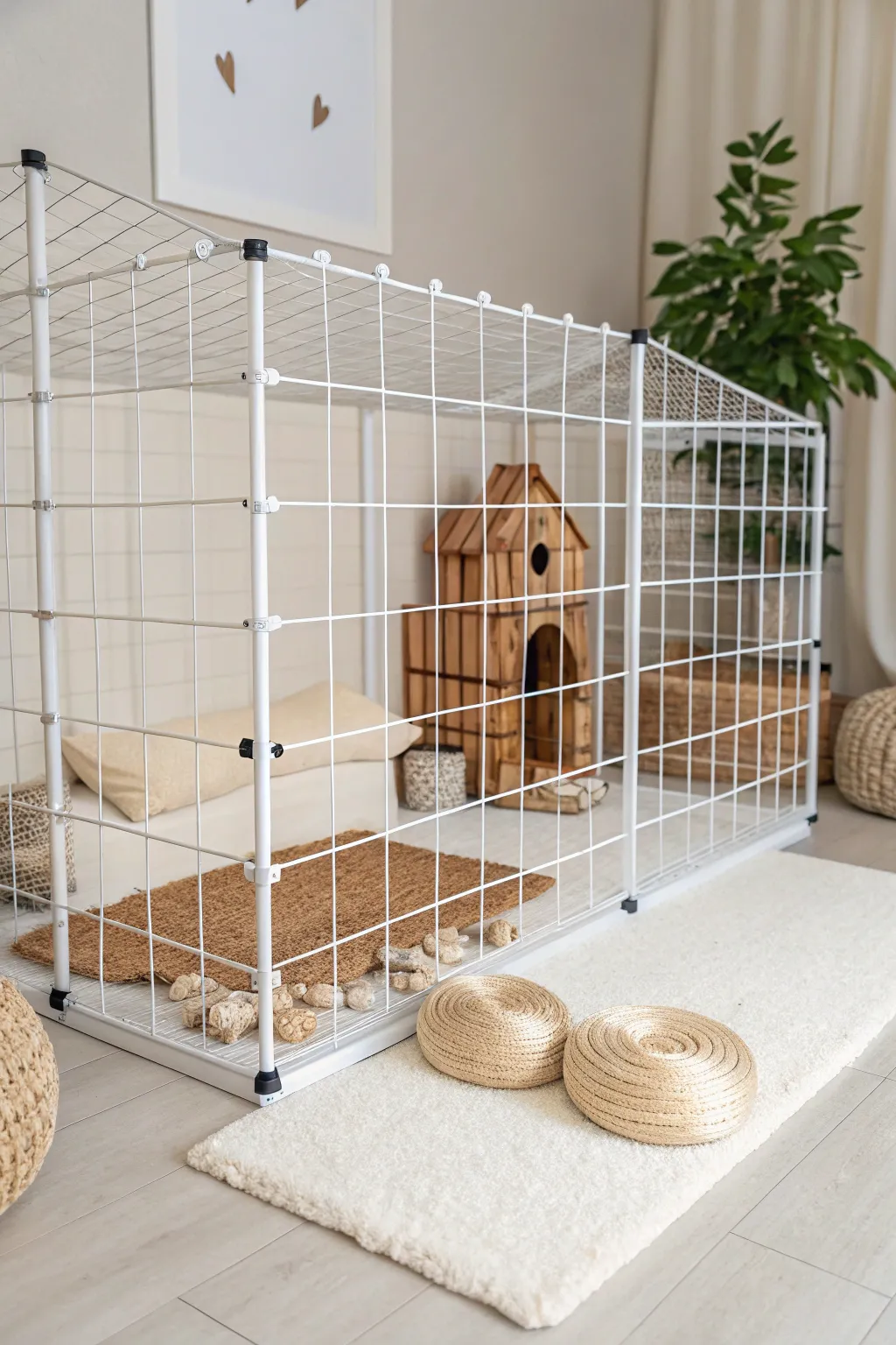 Transform your pet's space with Scandinavian elegance and Boho charm using modular grids!