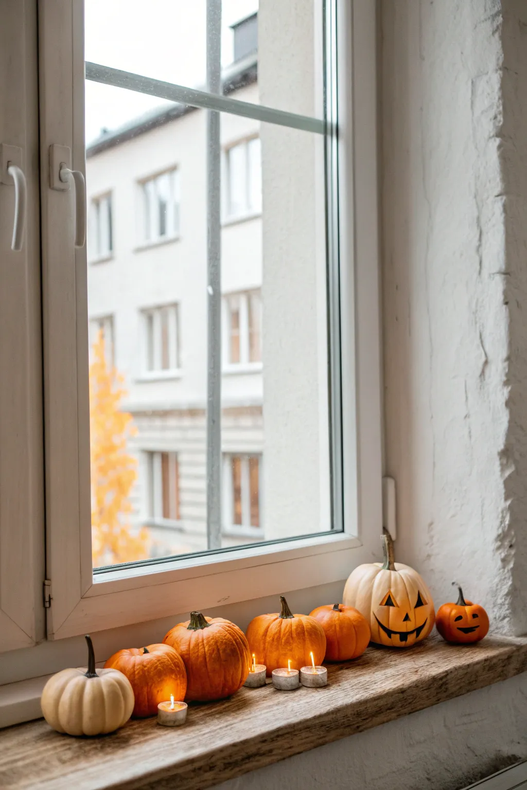 Embrace the Halloween spirit with a charming Pumpkin Parade on your windowsill!