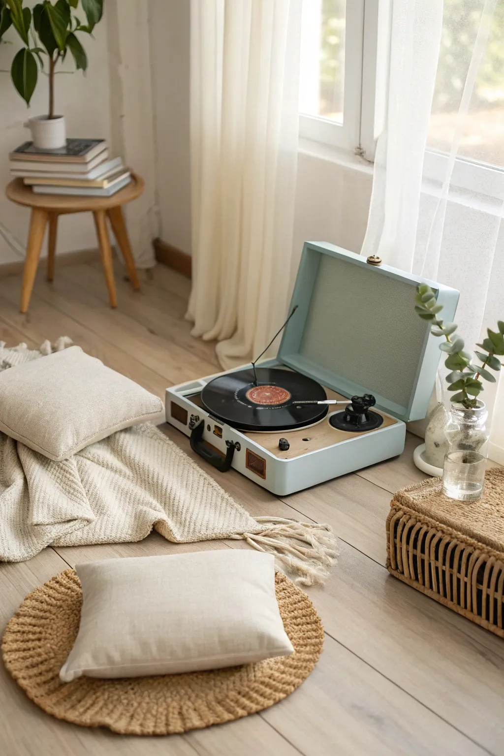 Spin your favorite tunes and set the perfect picnic mood with a touch of vintage charm.