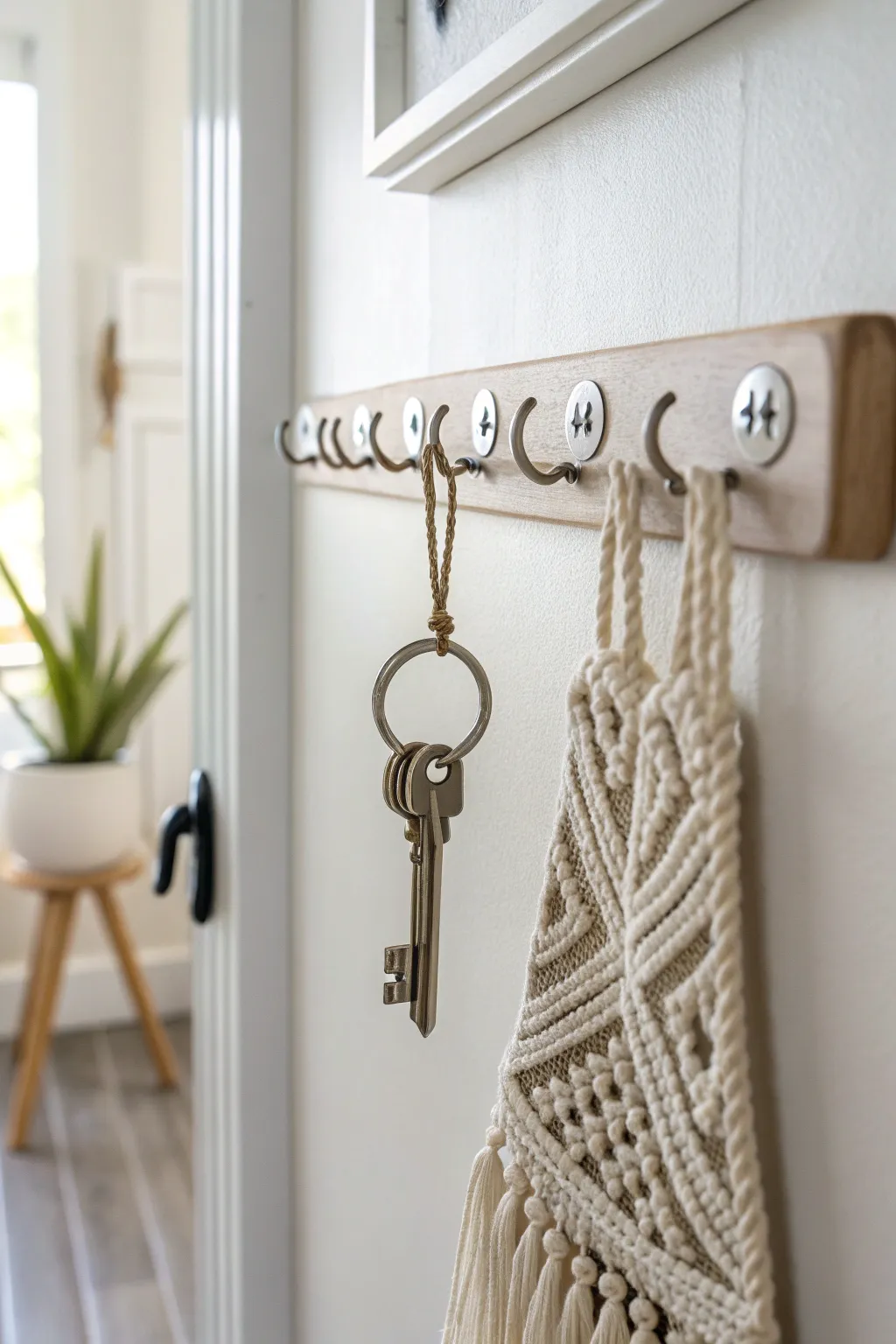 Elevate your entryway with this chic, minimalist key holder that blends modern elegance with a touch of Boho charm.