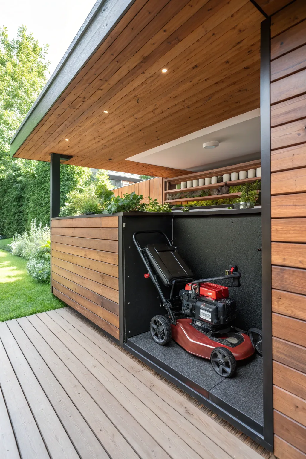 Crafted Comfort: The Perfect Under-Deck Mower Hideaway.