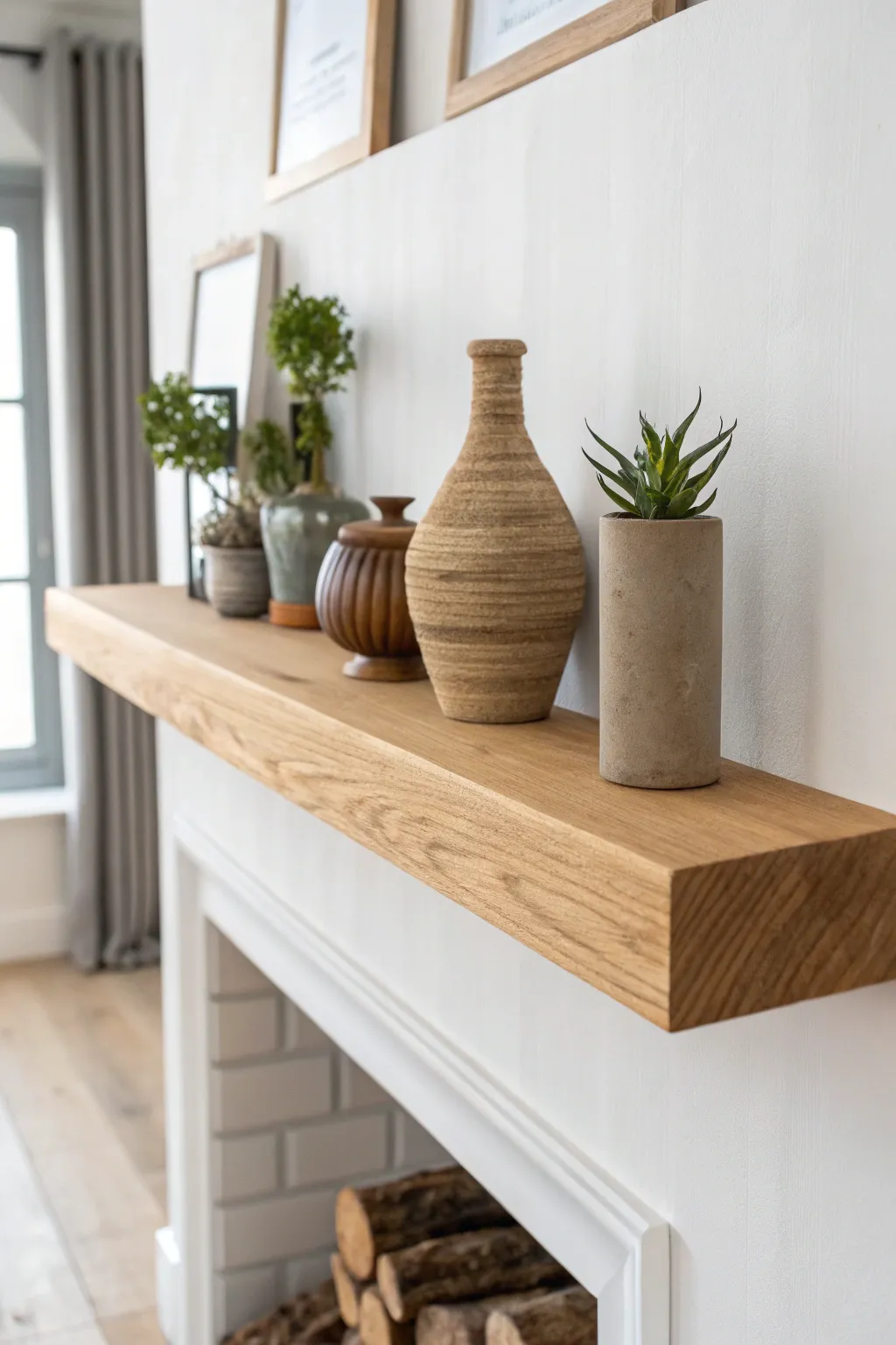 Elevate your space with a minimalistic floating shelf that effortlessly blends Scandinavian simplicity with a boho touch.